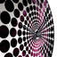 Horloge murale rose et noire-101234333