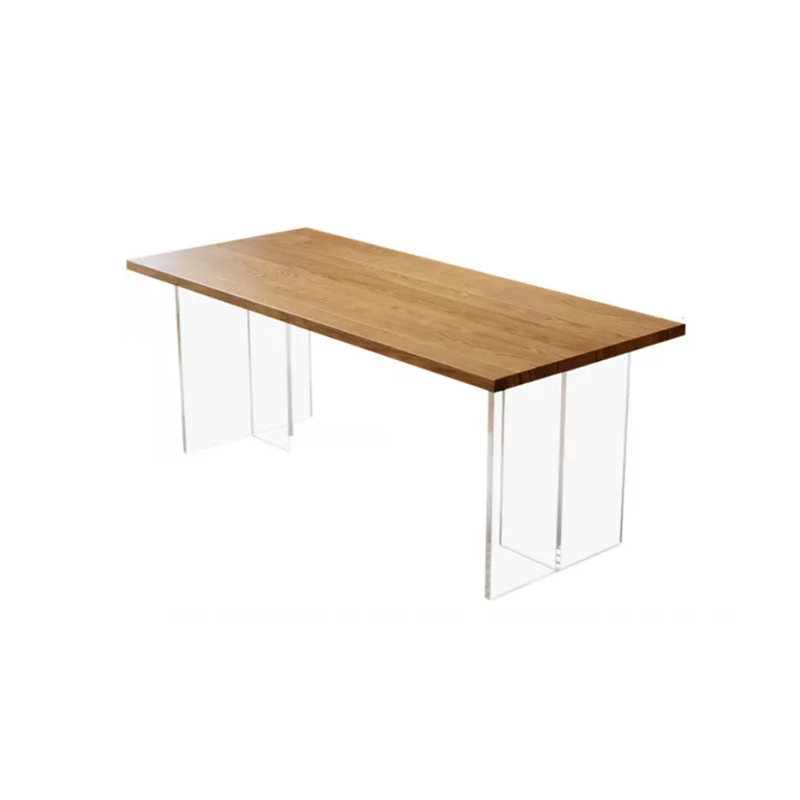 Ash Solid Wood Top Dining Table, 31.49" W x 62.99" L