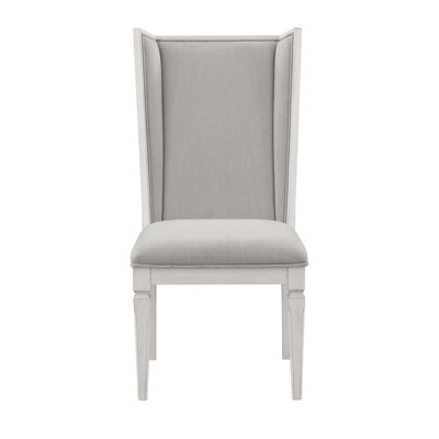 Chaise d'appoint en lin gris clair et blanc vieilli, ensemble de 2