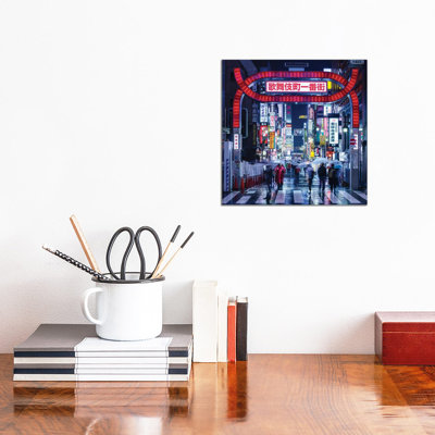 Nightlife At The Kabukicho District In Tokyo, Japan by Jan Becke - Wrapped Canvas Print
