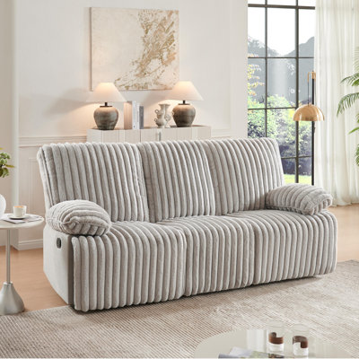 Reclining Corduroy With Manual Sofa For Living Room