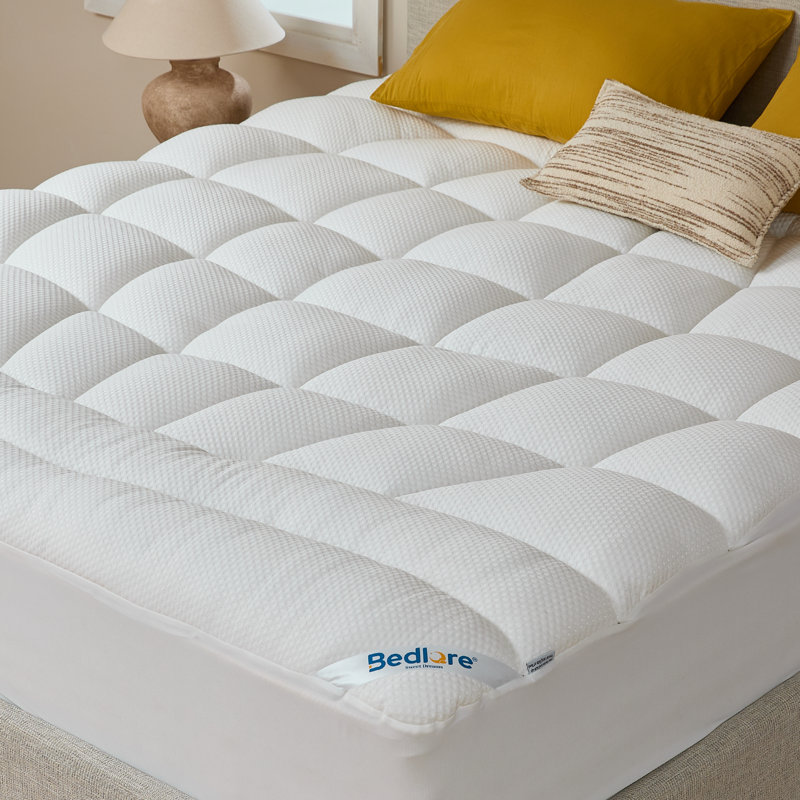 BEDLORE® Tencel Hypoallergenic Mattress Topper, Cooling＆Breathable Pillow Top Mattress Pad with 6-18'' Deep Pocket, Soft Bed Topper for Back Pain Relief