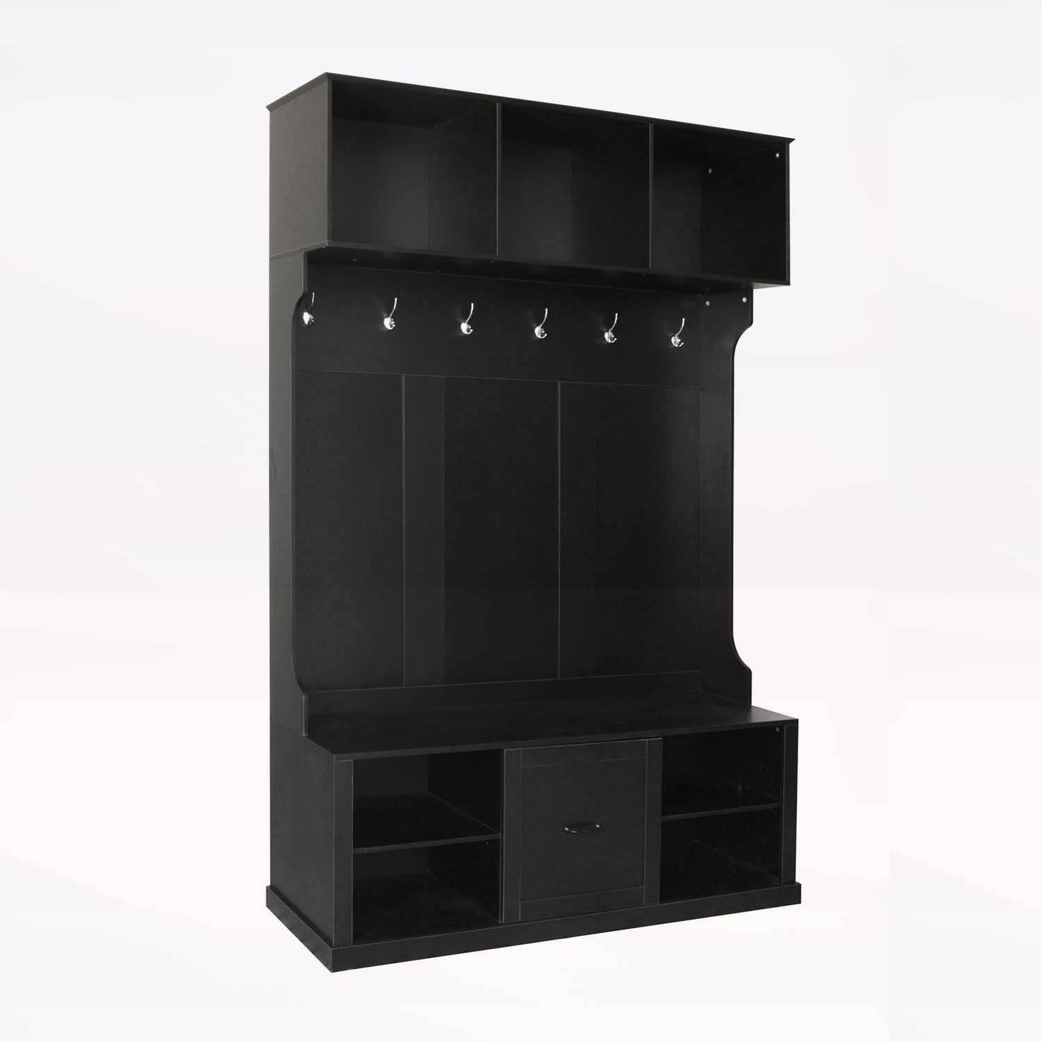 Creso Hom Hall Tree Braun - Garderobe Mit Schuhregal Und Hängestange