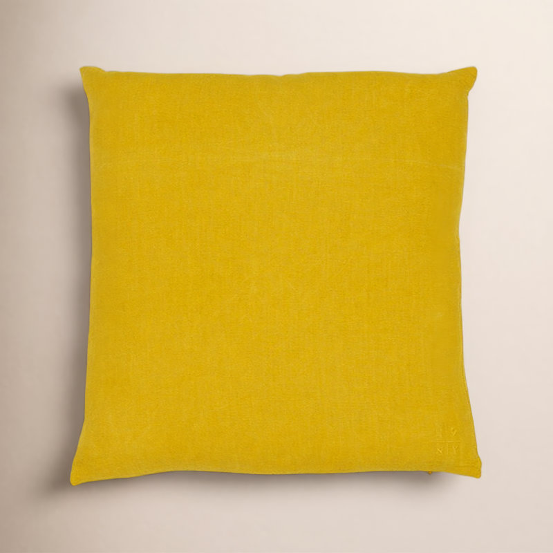 Simple Linen Pillow Cover & Insert, Square 22", Mustard