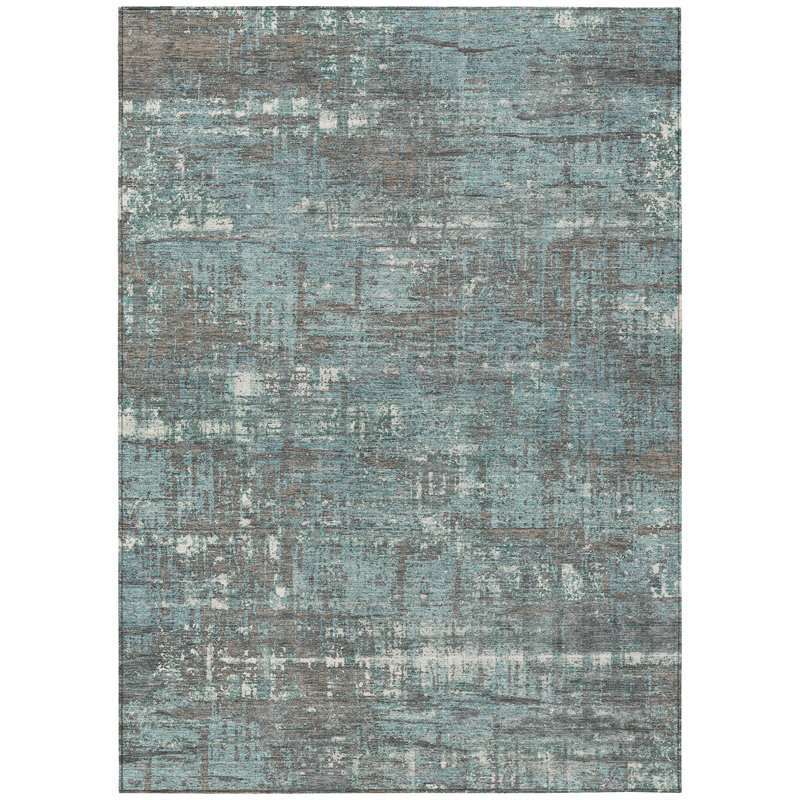 Machine Washable Indoor/Outdoor Xhevrie Taupe Rug, Rectangle 8' x 10'