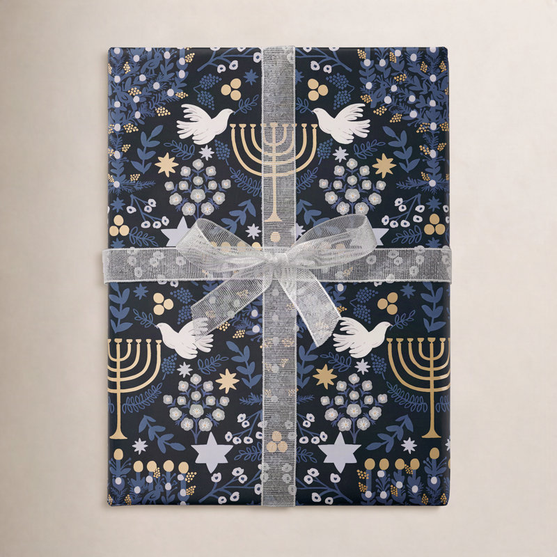 Laurel Menorah Continuous Wrapping Roll