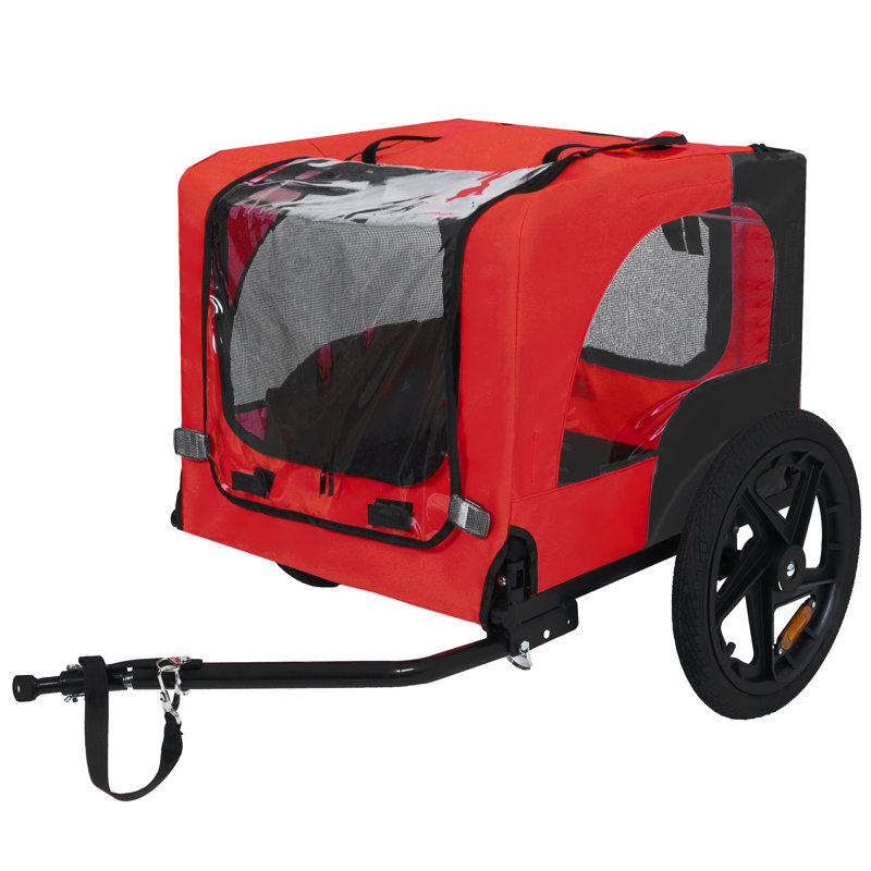 Chariot pour chien avec bicyclette, adapté aux petits et moyens animaux, cadre de chariot pliant facile, roue à dégagement rapide, plancher antidérapant, laisse intérieure