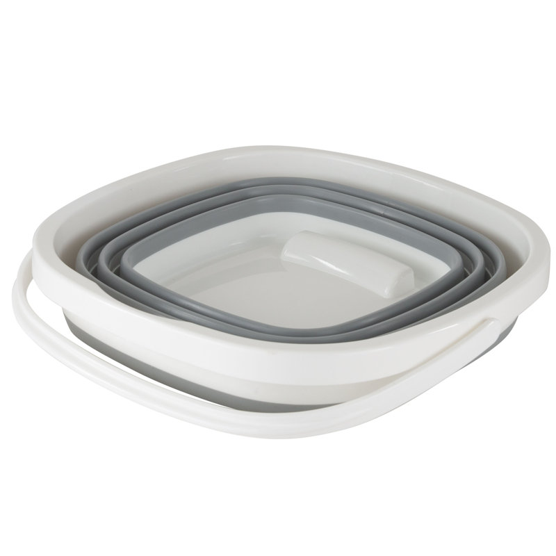 Simplify 10L Collapsible Square Bucket in White/Grey