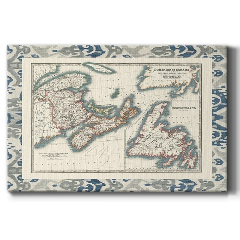 Bordered Map of Canada Premium Gallery Wrapped Canvas - Ready to Hang, 24" H x 36" W