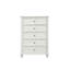 Commode côtière de style transitionnel avec finition blanc antique, tiroirs à queue d'aronde anglaise et glissières à roulement à billes pour un fonctionnement en douceur