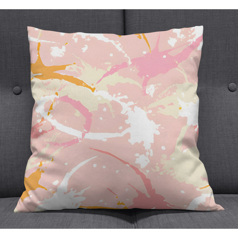 Throw Pillow With Insert, Pink Abstract 6, 20"H x 20"W