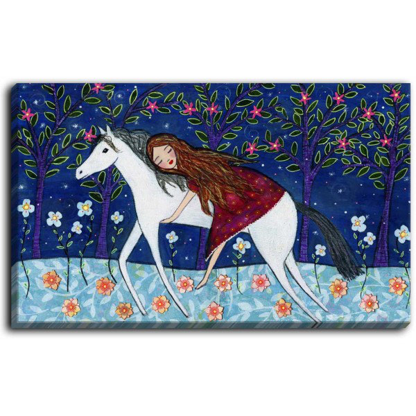 « cheval de rêve »-reproduction d’art sur toile, H 12 po x l 16 po x P 1,5 po, Toile tendue