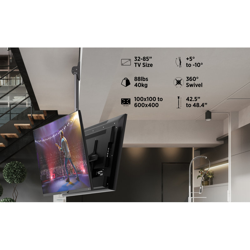 ProMounts Premium  Dual-Sided Swivel TV Ceiling Mount for 32"-85" Screens, Holds up to 88 lbs.