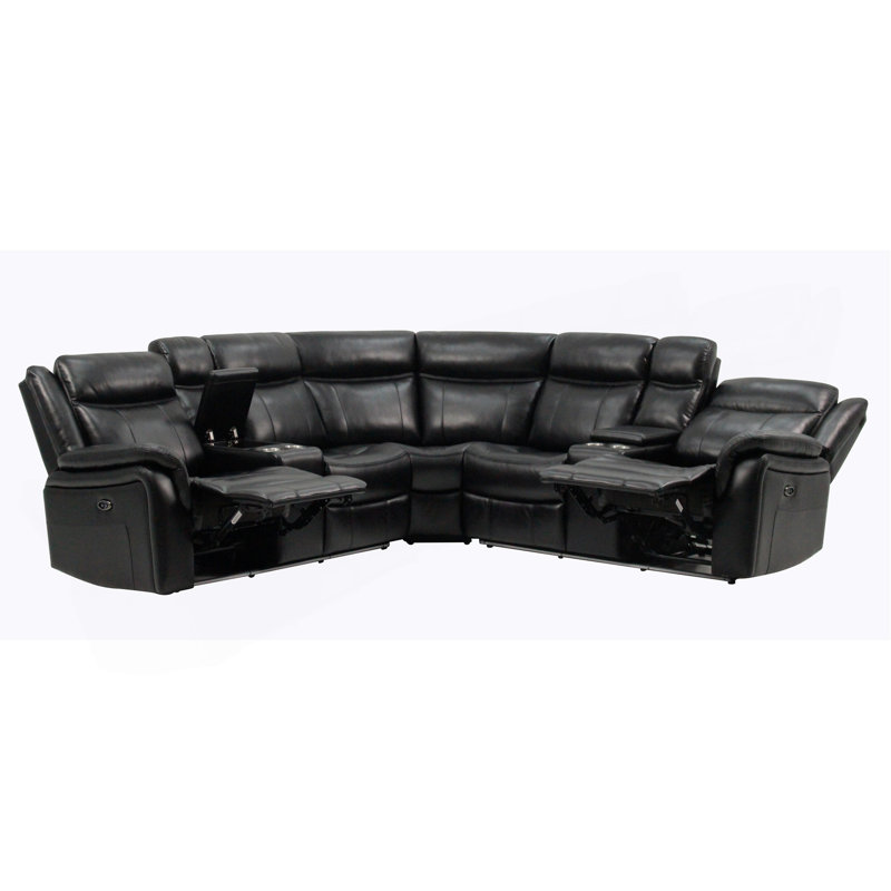 Canapé modulaire noir Jupiter