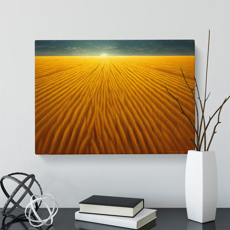 Expressive Wheat Field - Wrapped Canvas Print, 35cm H x 50cm W x 3cm D