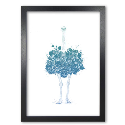 Floral Ostrich 1 Piece Wall Art
