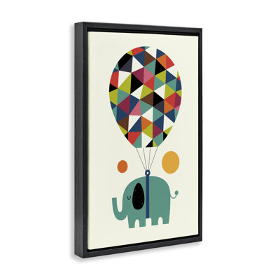 «Elephant with Geometric Balloon», art mural sur toile flottante, design par Andy Westface