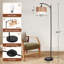 Lampe sur pied à double abat-jour en rotin et lin 62,8 po-428247157