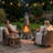 SUNJOY 57 Inch 2-in-1 Chiminea Fire Pit & Grill - Grey Metal Outdoor Chiminea with Removable Stainless Steel Grill Grate, PVC Cover, and Mesh Safety Screen Door-115855086