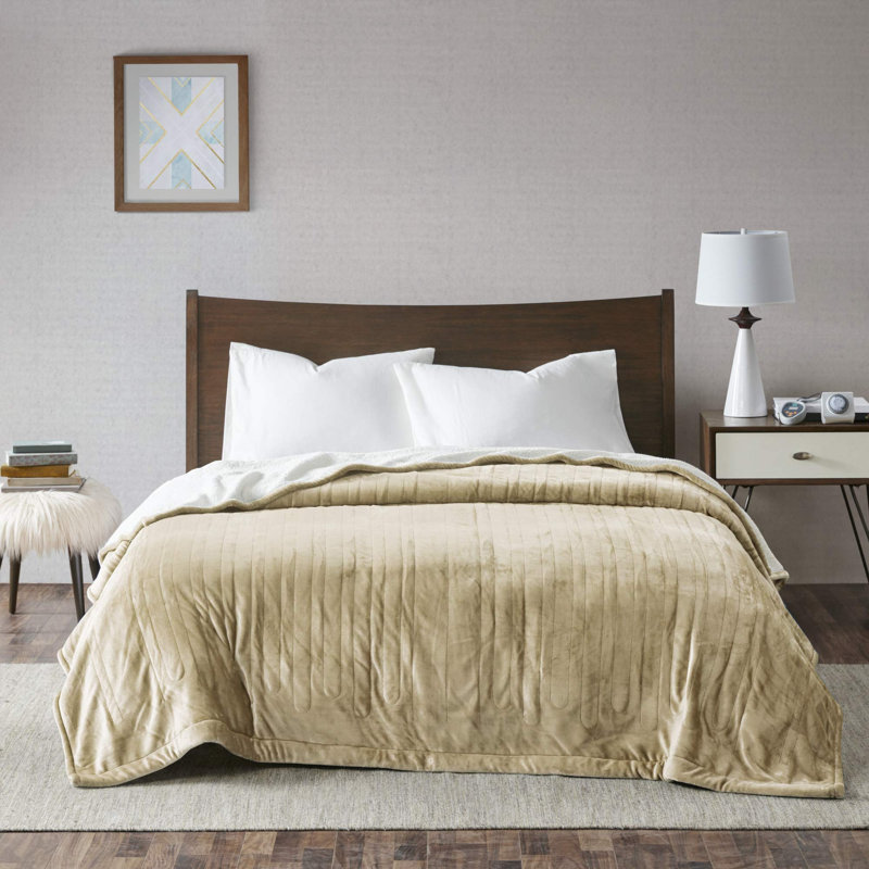 Couverture en coton liquide, Double, Brun clair