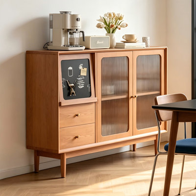 55.12"Solid Wood Sideboard in Natural Wood Tone