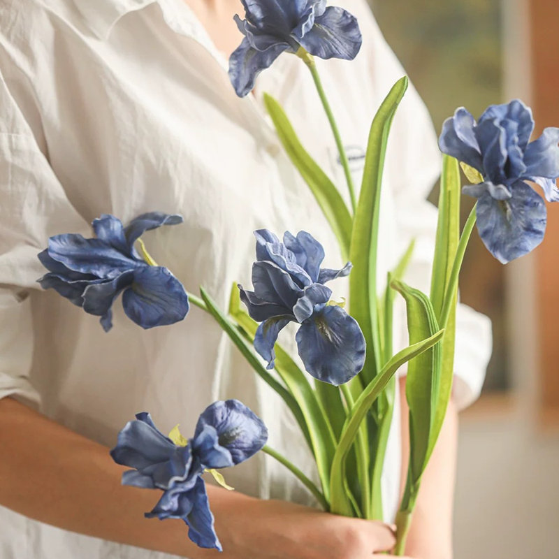 Silk Iris Flower 22" Tall, Purple