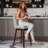 Eriqa Swivel 30.6'' Bar Stool, Light Gray-725924850