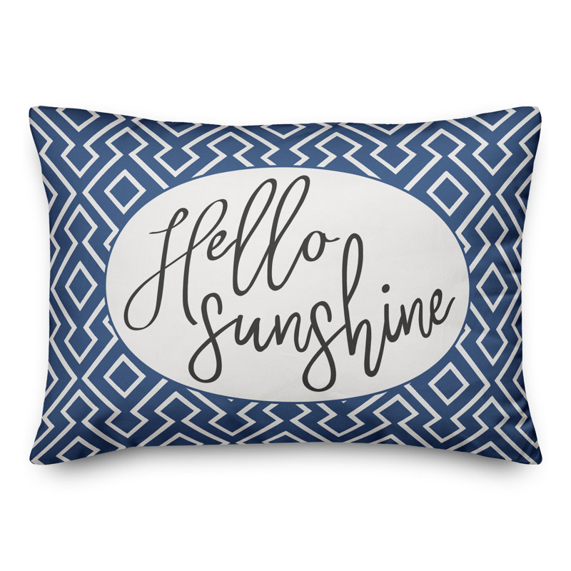 Geometric Outdoor Reversible Throw Pillow, Blue