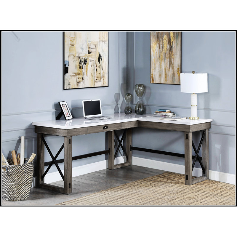 Bureau d'écriture relevable avec rangement caché et surface de travail spacieuse, parfait pour les intérieurs modernes et côtiers.