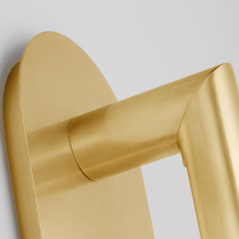Kelly Wearstler Fielle 1-light LED large wall sconce in soft white finish, Hand Rubbed Antique Brass