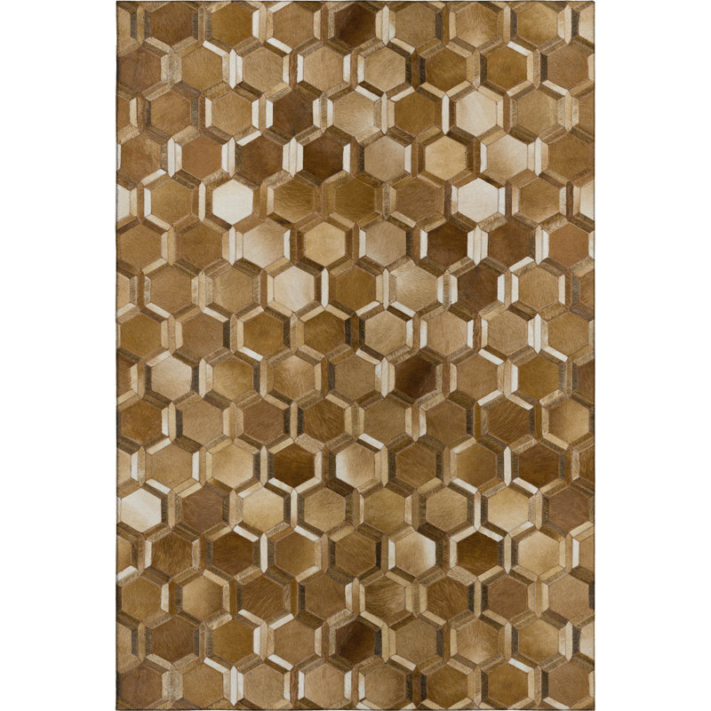 Premium Machine Washable Paytynn Brown Rug, Rectangle 8' x 10'