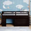 Lit mezzanine simple avec armoire et tablette - Design esthétique - Rangement coloré et efficace-1710558212