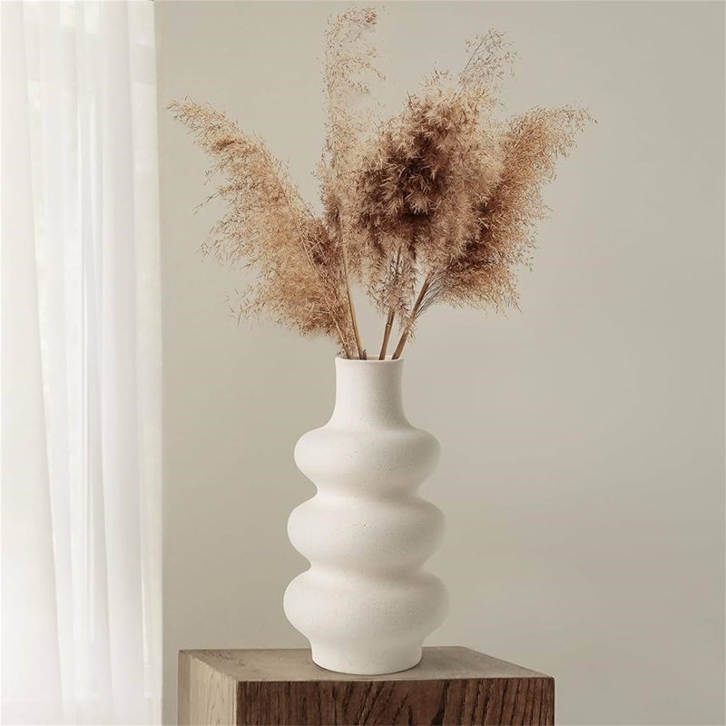 Flagler Ceramic / Porcelain Table Vase, White