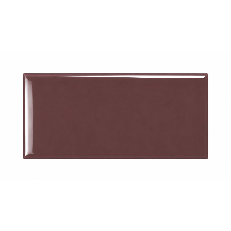 Curvaceous 3" x 6" Ceramic Wall Tile, Maroon