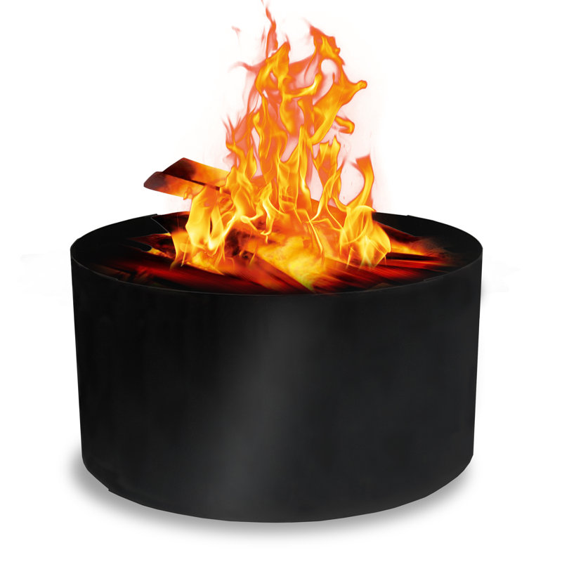 Round Steel Fire Pit Tool, 0.08" H x 24" W x 24" D