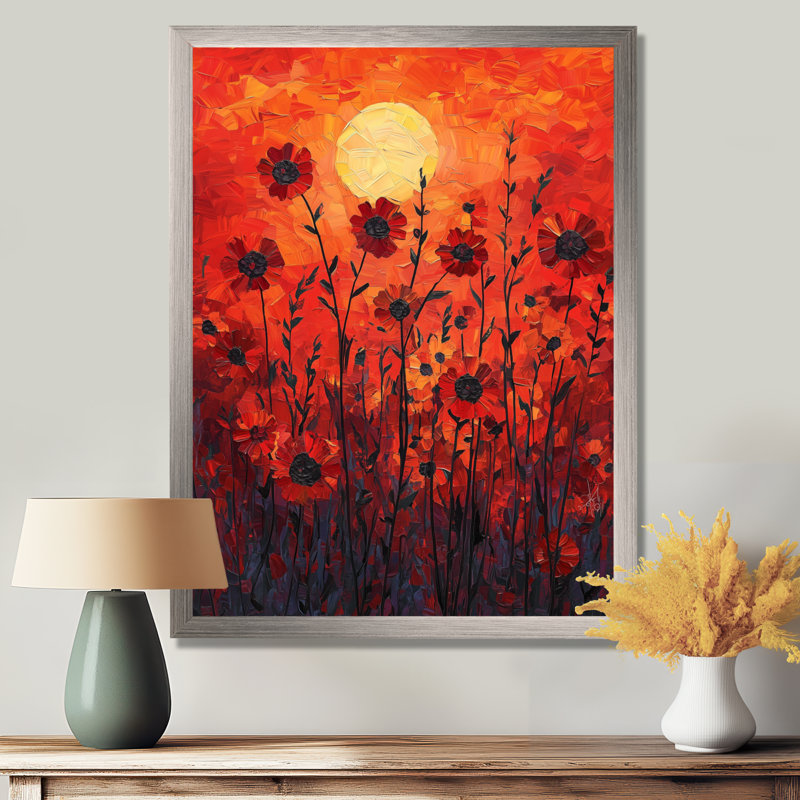 Beachley - Floral Canvas Art Print, Argent argent, H 20 po x l 12 po, Reproduction encadrée d'une seule photo