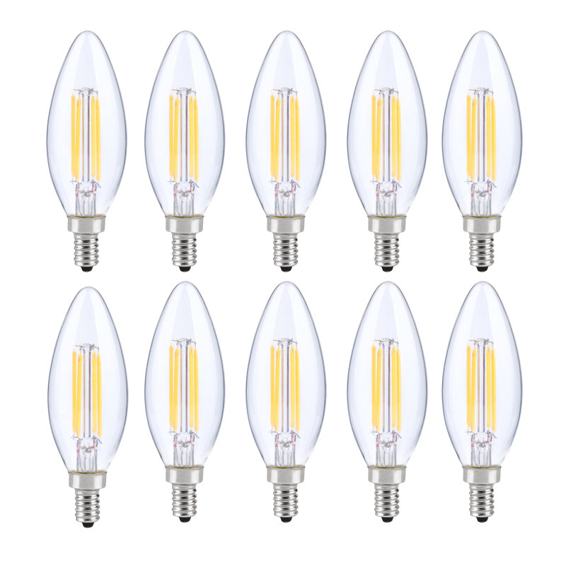 Ampoule candélabre à DEL 6 W (équivalent à 40 watts) B10 E12 à intensité variable, 2700 K