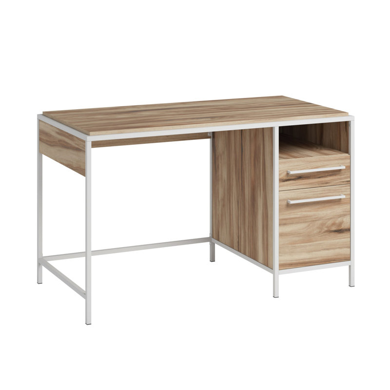 Bureau moderne et minimaliste, H 29,53 po x l 48,98 po x P 24,96 po, Brun