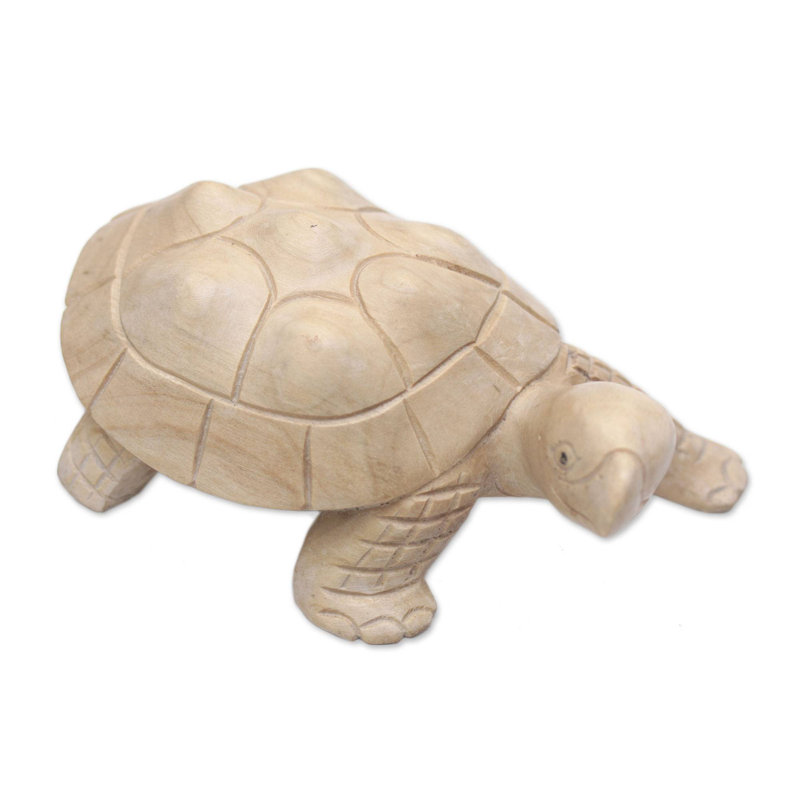 Statue terrapin en bois d’indonésie papa Cece