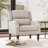 Mid Century Upholstered Accent Chair Wingback Armchair with Solid Wood Legs-372553065
