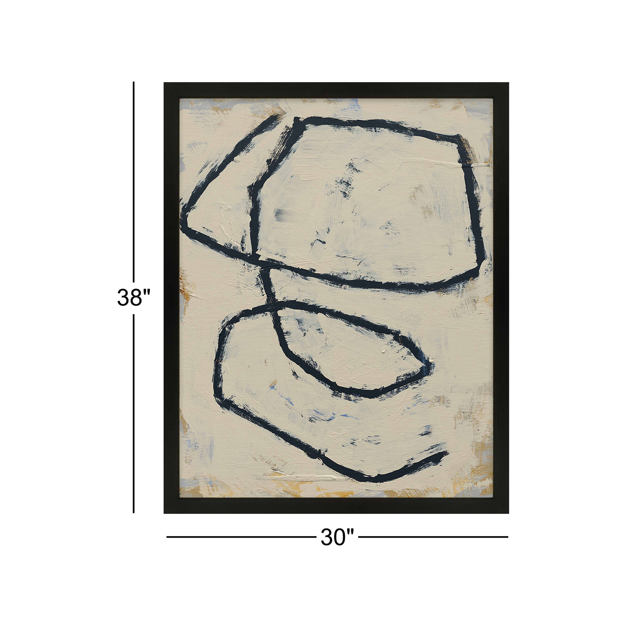Twisted 4 by Jacques Pilon, 38" H x 30" W x 1.25" D, Black Framed Paper