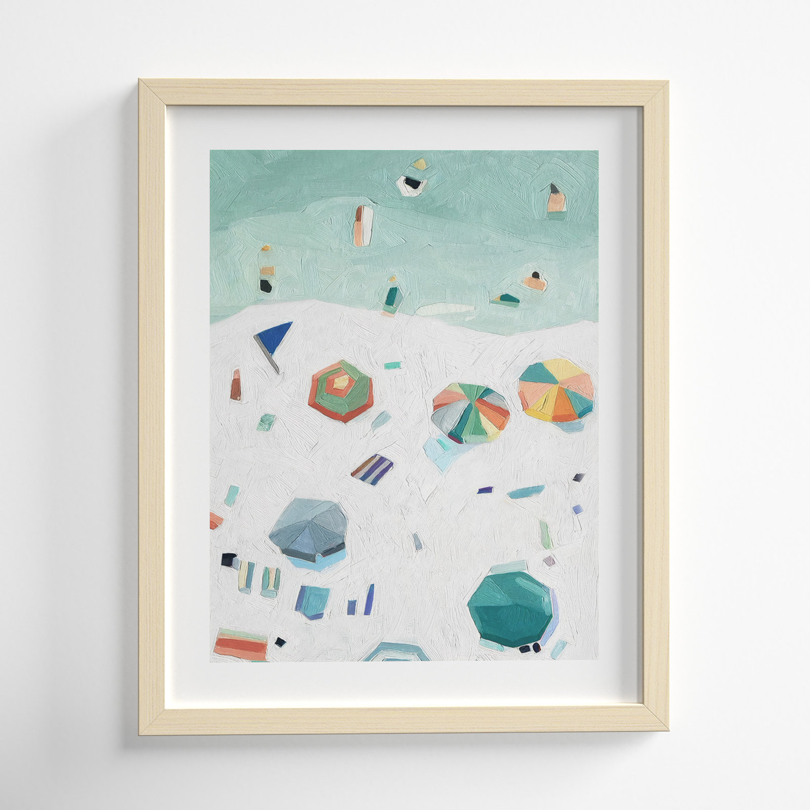 Beach Vista II by Emma Scarvey, Natural Framed Paper, 21" H x 17" W