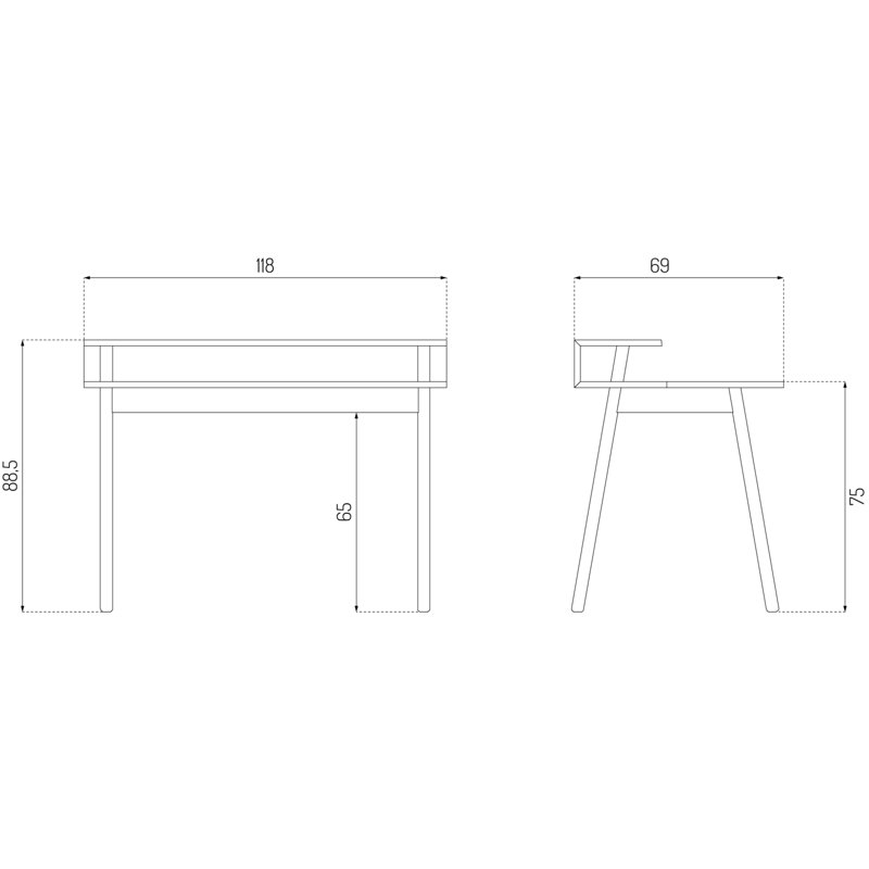 Norrebro Desk, Nero