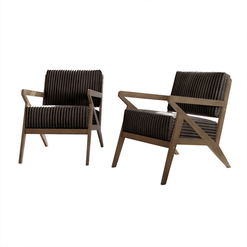 Ensemble de chaises d'appoint 2 pièces Merrin, Brun, Noyer