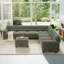 Canapé modulaire rembourré avec repose-pieds Dona-105785939