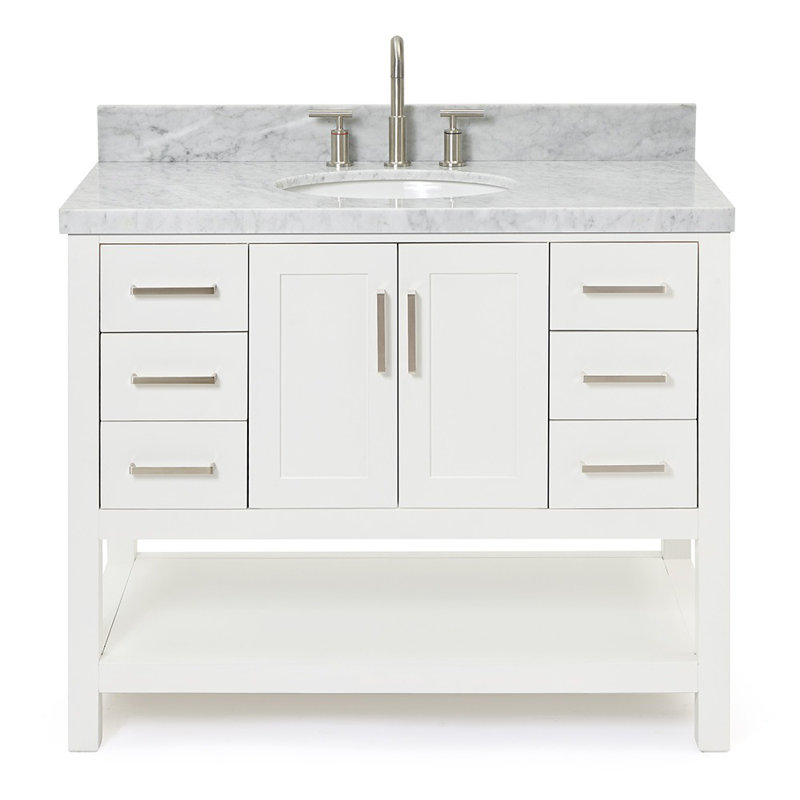 Magnolia Bath Vanity Oval Basin S043SCWOV, White