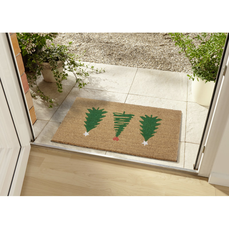 Mix Mats Decorated Pine Trees Doormat