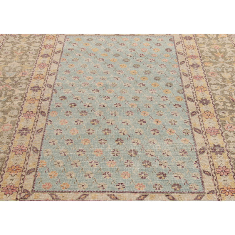 Distressed Homage Handmade Kilim Wool Floral Area Rug, Rectangle 9' x 12'