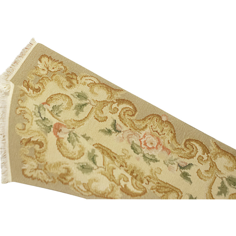 Tapis ivoire et beige noué à la main de haute qualité