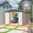 10' X 10' Metal Storage Shed For Ourdoor, Steel Yard Shed  With Design Of Lockable Doors, Utility And Tool Storage For Garden, Backyard, Patio, Outside Use-119307072-119307073